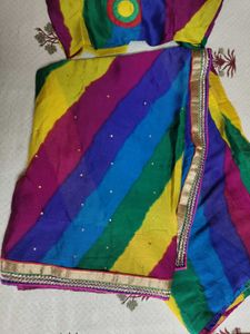 Heavy Stone Work Chiffon Saree Wth Blouse