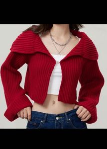 Red Knit Cardigan