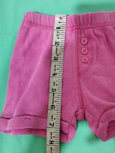 Pink Girls Button Shorts