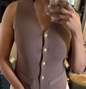 Brown Knit Waistcoat