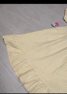 Pinteresty Picnic yellow white Cute Mini Dress