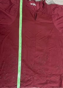 Burgundy Embroidered Blouse