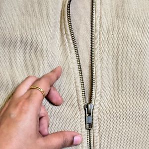 Cotton Blend Jacket With Nude Colour