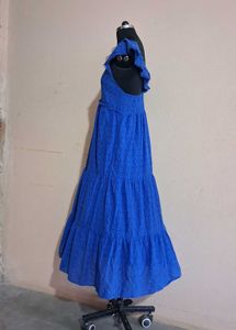 Blue Eyelet Maxi Dress