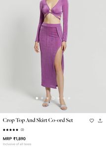 Urbanic Purple Skirt &amp; Crop Top Co Ord Set