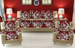 Maroon Elegant Sofa Cover
