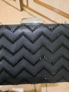 Navy Beaded Evening Clutch