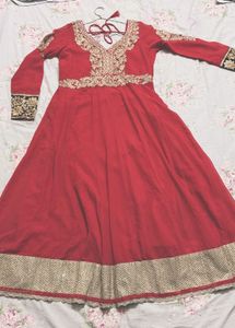 Rusty Red Elegant Ethnic Anarkali Kurta