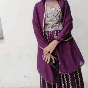 Elegant Purple Lehenga Skirt