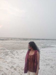 Stylish Brown chikenkari Tank Top