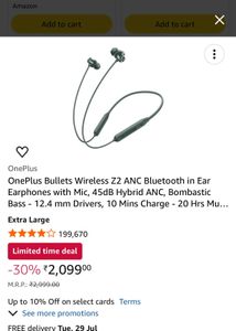 OnePlus Bullets Wireless Z2 ANC Earphones with mic