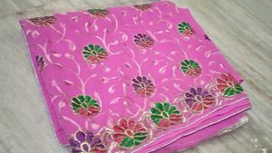 Beautiful Pinkish Floral Sarees
