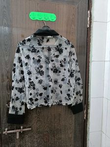 Grey Net Shrug For Casual Layering