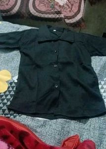 Oversized Black Button-Down Shirt
