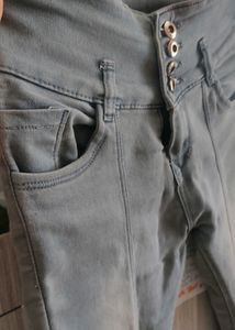 Women Designer High Rise Jeans | Grey | Stretchabl