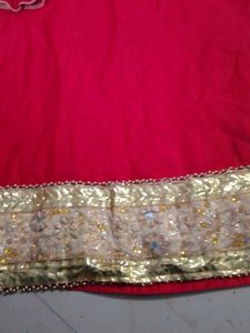 Red &amp; Gold Embroidered Indian Tunic