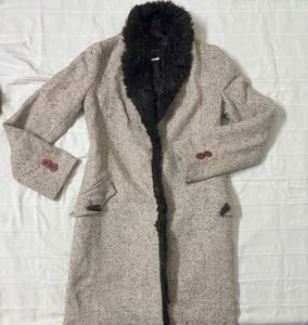 Single-Breasted Notched Lapel Longline Overcoat