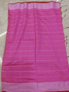 Pink Tissue Saree With Zari