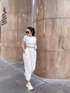 White Y2k Joggers