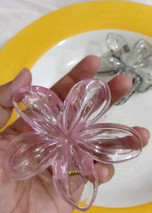 Clear Flower Hair Claw Clip