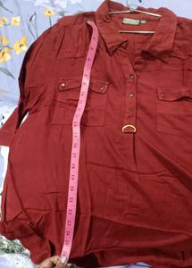 Gia Curves Maroon Shirt