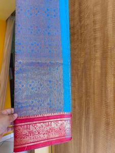 Bengali Taant Cotton Zari Border Saree