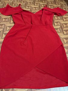 Red Off-Shoulder Bodycon Dress