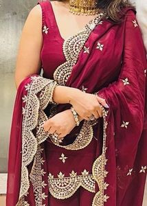 Maroon Embellished Suit