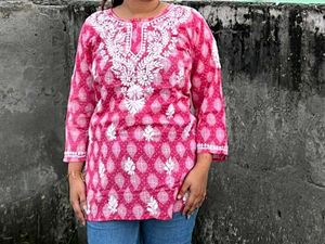Pink Printed Kurta