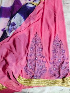Party Wear Double Colour Beautiful Saree