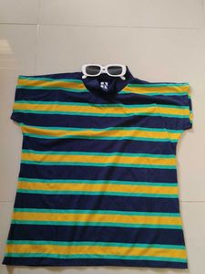 Bold Striped High Neck T-shirt