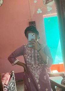 Levender Embroidered Straight Kurti 💜