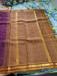 Brown Korvai Kanchipuram Silk Saree