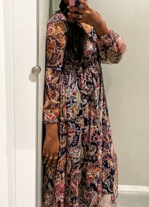 Paisley Print Maxi Dress