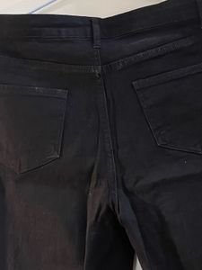 Black High Waisted Ripped Wide-leg Denim Jeans