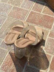 Clear Strap Block Heels