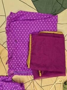 Purple Polka Dot Kurta Set