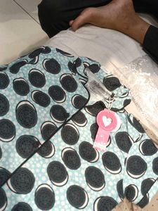 Polka Dot &amp; Cookie Print Pajama Set