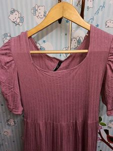 Mauve Tiered Midi Dress