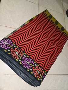 Paisley Print polyester saree multicolour