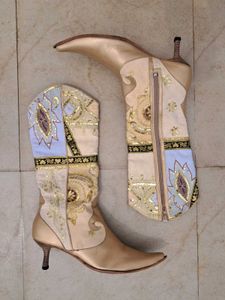 Vintage vero cuoio kitten heeled leather boots