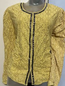 Vintage Yellow Eyelet Jacket