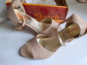 Rose Gold Shimmer Block Heels