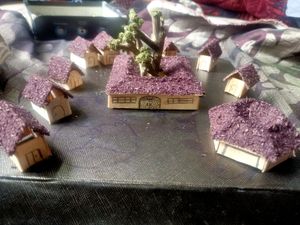 Mini Craft Ideas Hand Made ColourFul Huts Haveli Trees Pent House