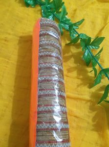 Red Golden Kade Bangles