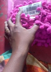 New Babypink Mulmul Cotton saree