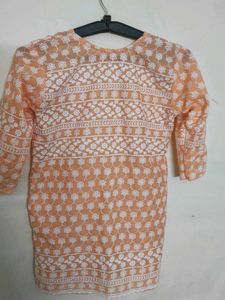Peach Embroidered Tunic