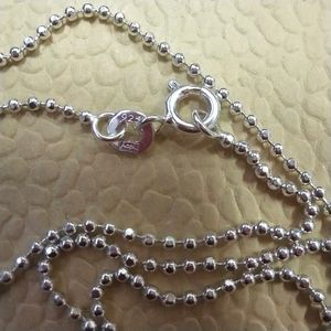 Pure 925 Hallmark Silver Ball Chain For Unisex