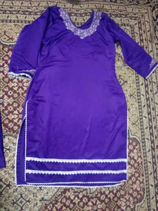 Purple Embroidered Kurta