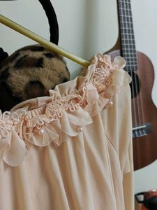 Peach Ruffle Balloon Bardot Top